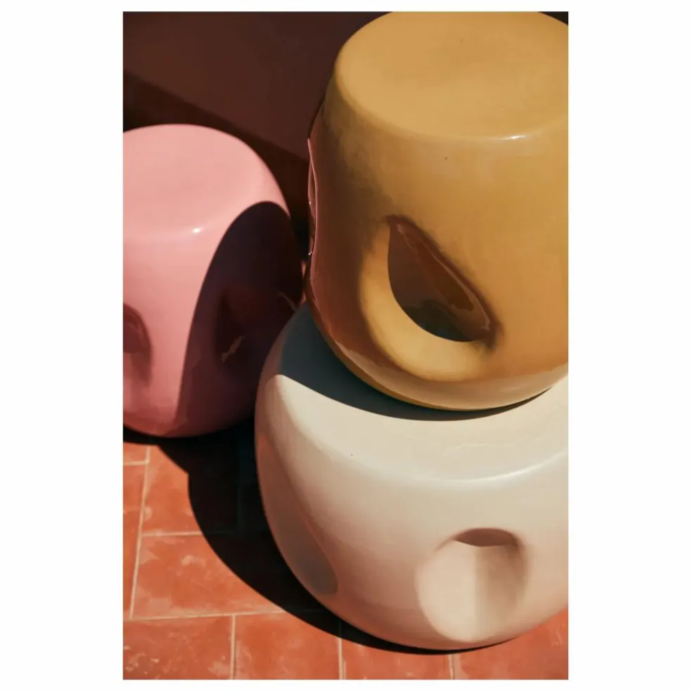 Table d'appoint en céramique | Jaune moutarde