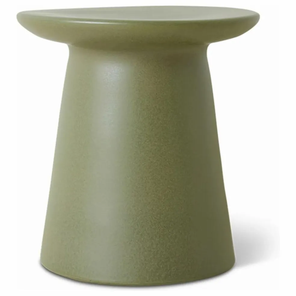 Table d'appoint en faïence | Vert kaki