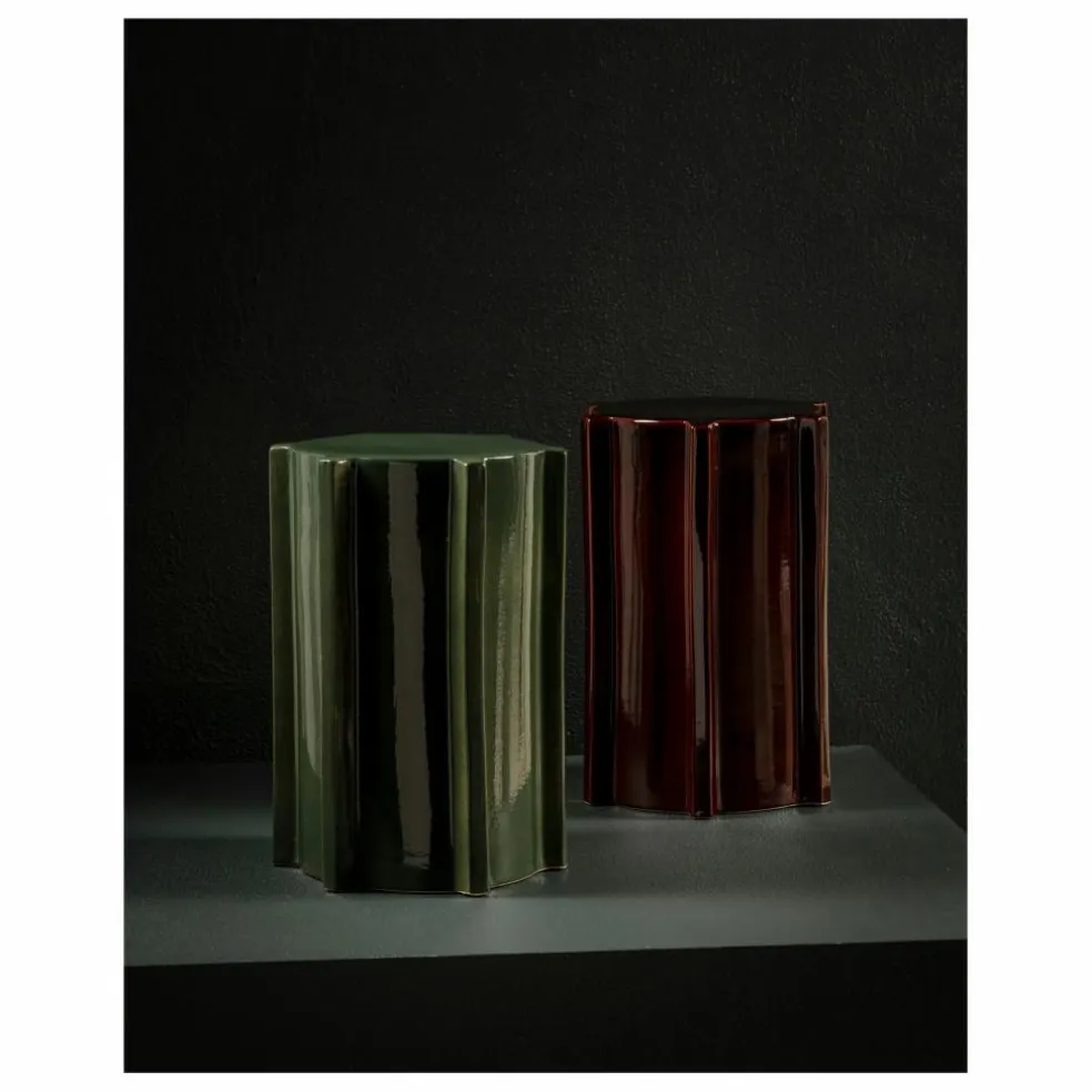 Table d'appoint en grès Pawn, Marie Michielssen | Rouge Brun