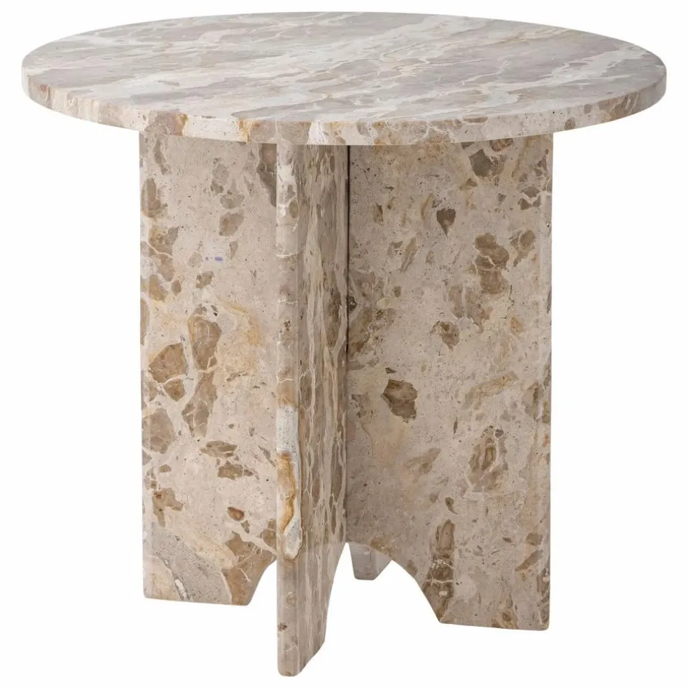 Table d'appoint Jasmia en marbre | Marron