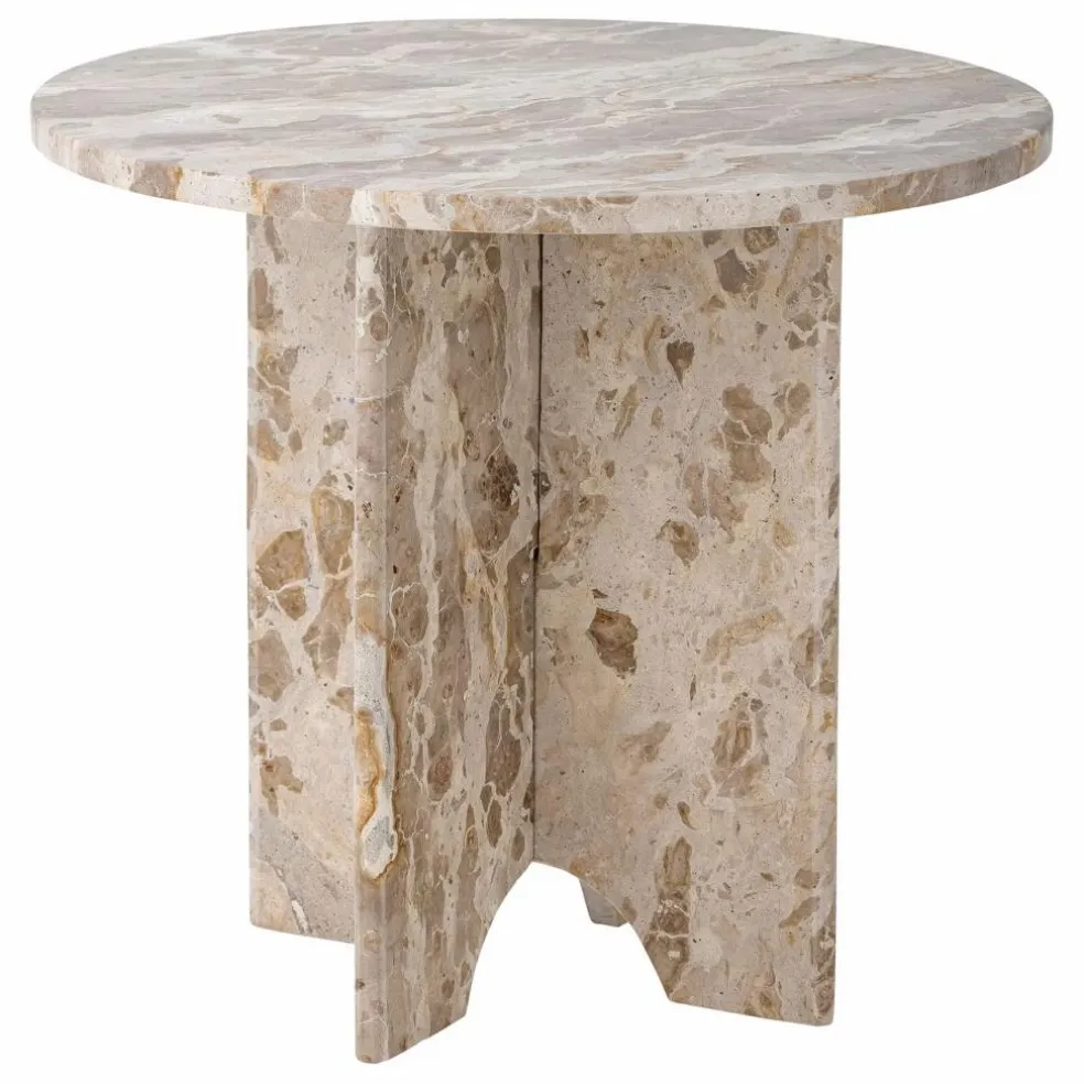 Table d'appoint Jasmia en marbre | Marron