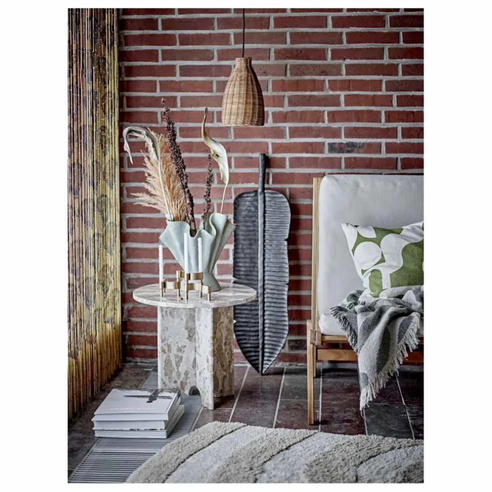 Table d'appoint Jasmia en marbre | Marron