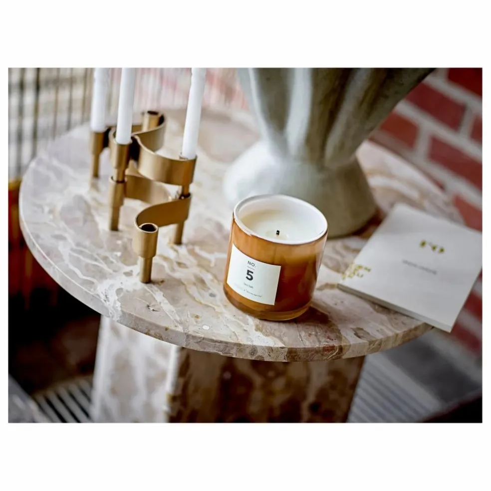 Table d'appoint Jasmia en marbre | Marron