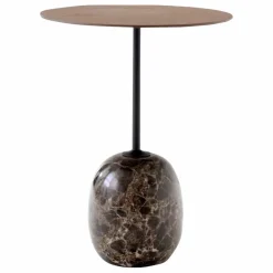 Table d'appoint Lato LN8, plateau en noyer