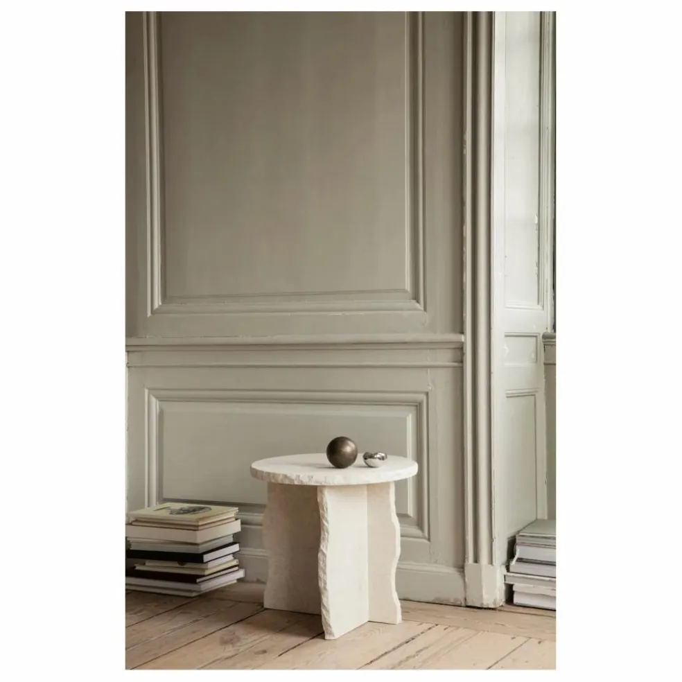 Table d'appoint Mineral en marbre de Bianco Curia | Blanc