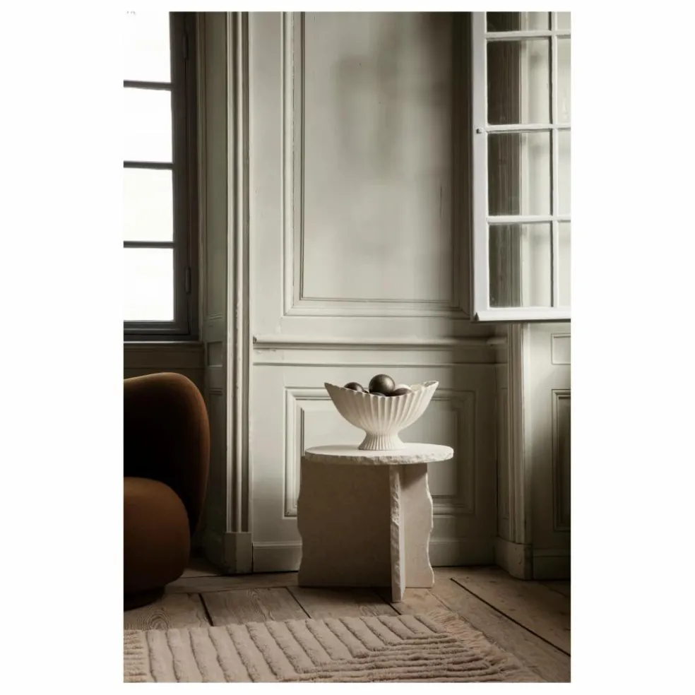 Table d'appoint Mineral en marbre de Bianco Curia | Blanc
