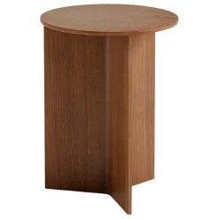 Table d'appoint Slit ronde en bois | Noyer
