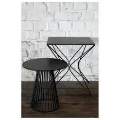 Table de bistrot ronde | Noir