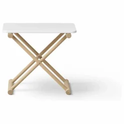 Table de chevet basse Camp en chêne | Blanc
