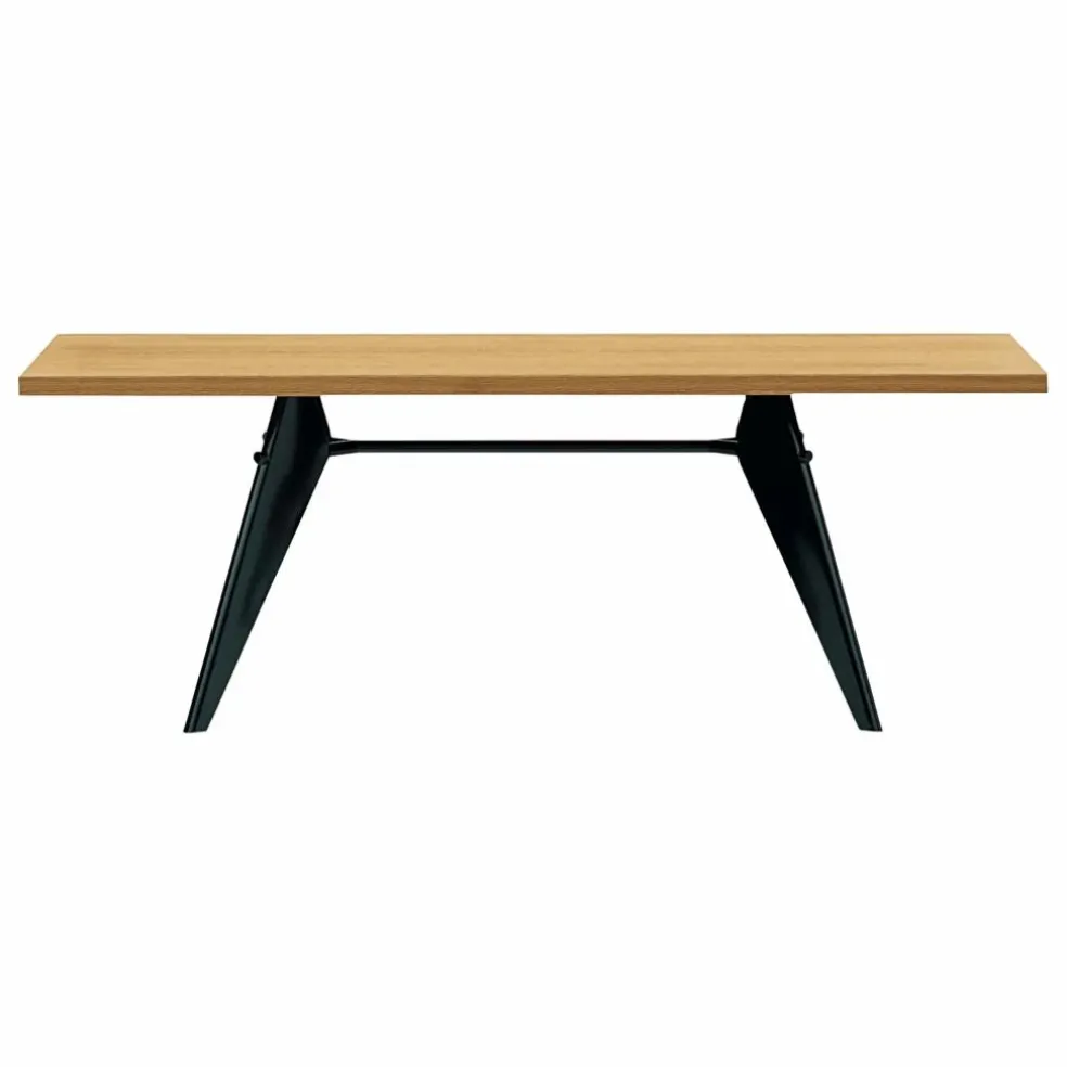 Table EM - piètement noir - Jean Prouvé | Chêne