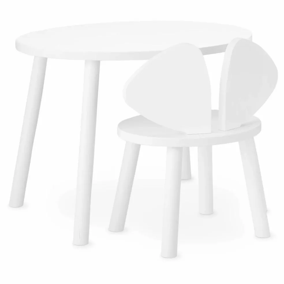 Table en chêne Souris | Blanc