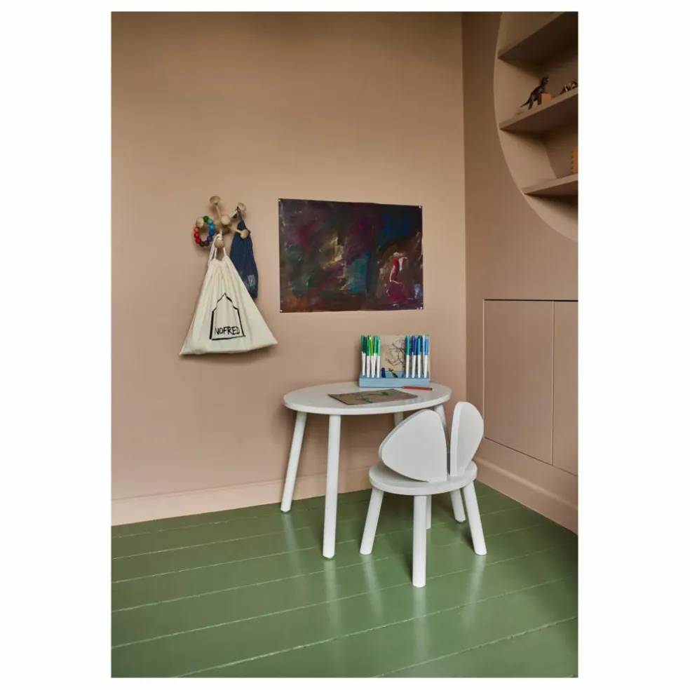 Table en chêne Souris | Blanc