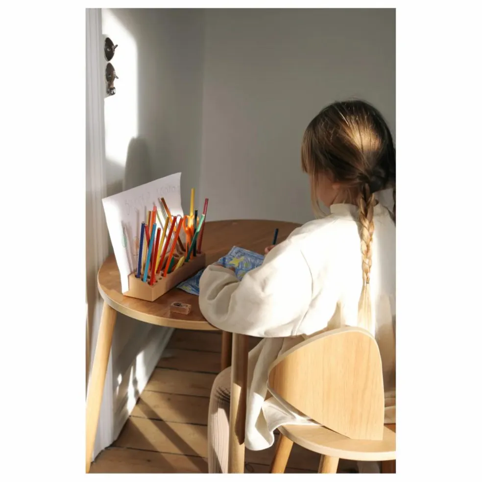 Table et chaise d'écolier en chêne Souris | Chêne