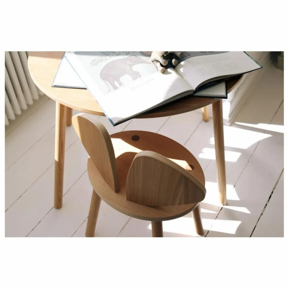 Table et chaise d'écolier en chêne Souris | Chêne
