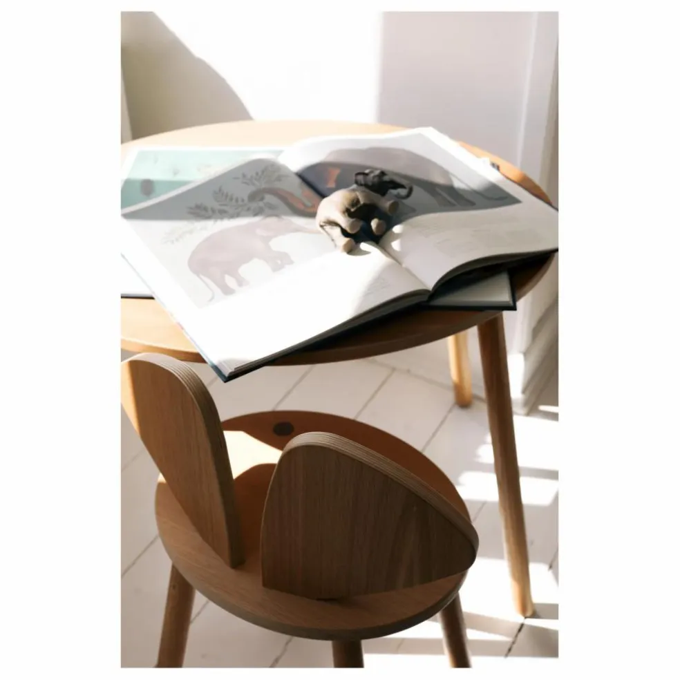 Table et chaise d'écolier en chêne Souris | Chêne