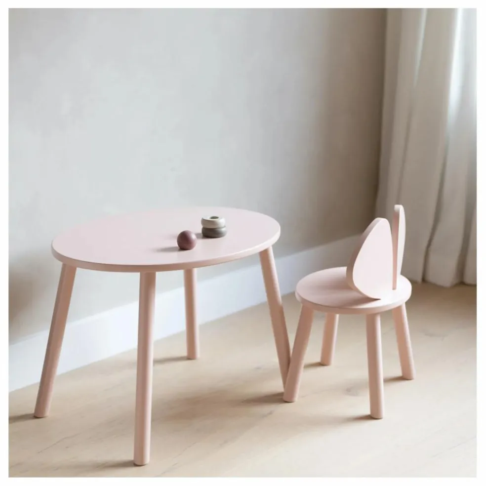 Table et chaise Souris en bouleau | Blush