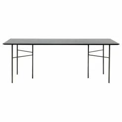Table rectangulaire Mingle en bois FSC, pieds métal | Noir