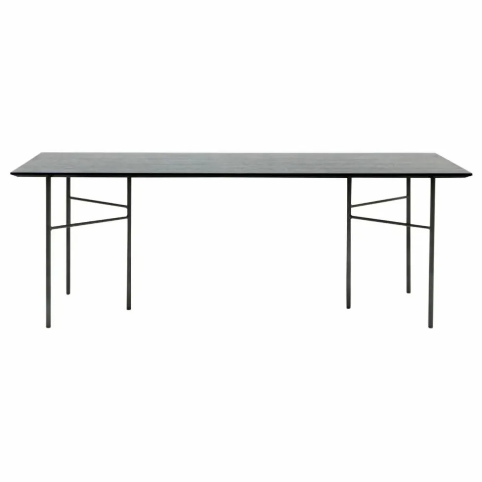 Table rectangulaire Mingle en bois FSC, pieds métal | Noir