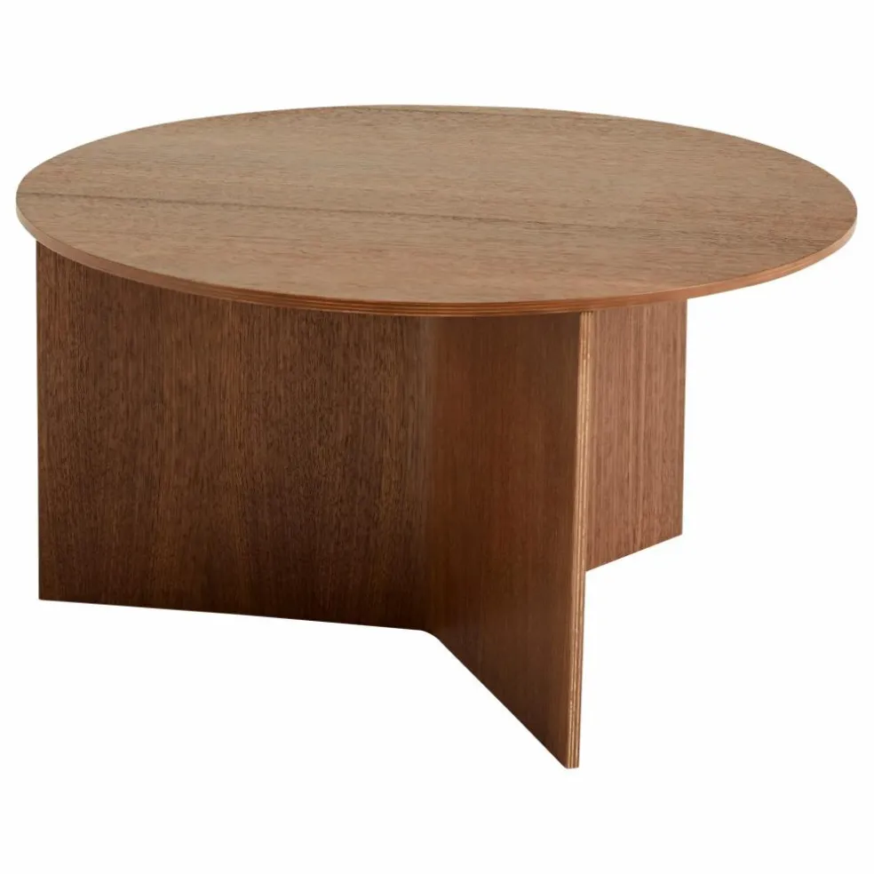 Table Slit ronde en bois | Noyer