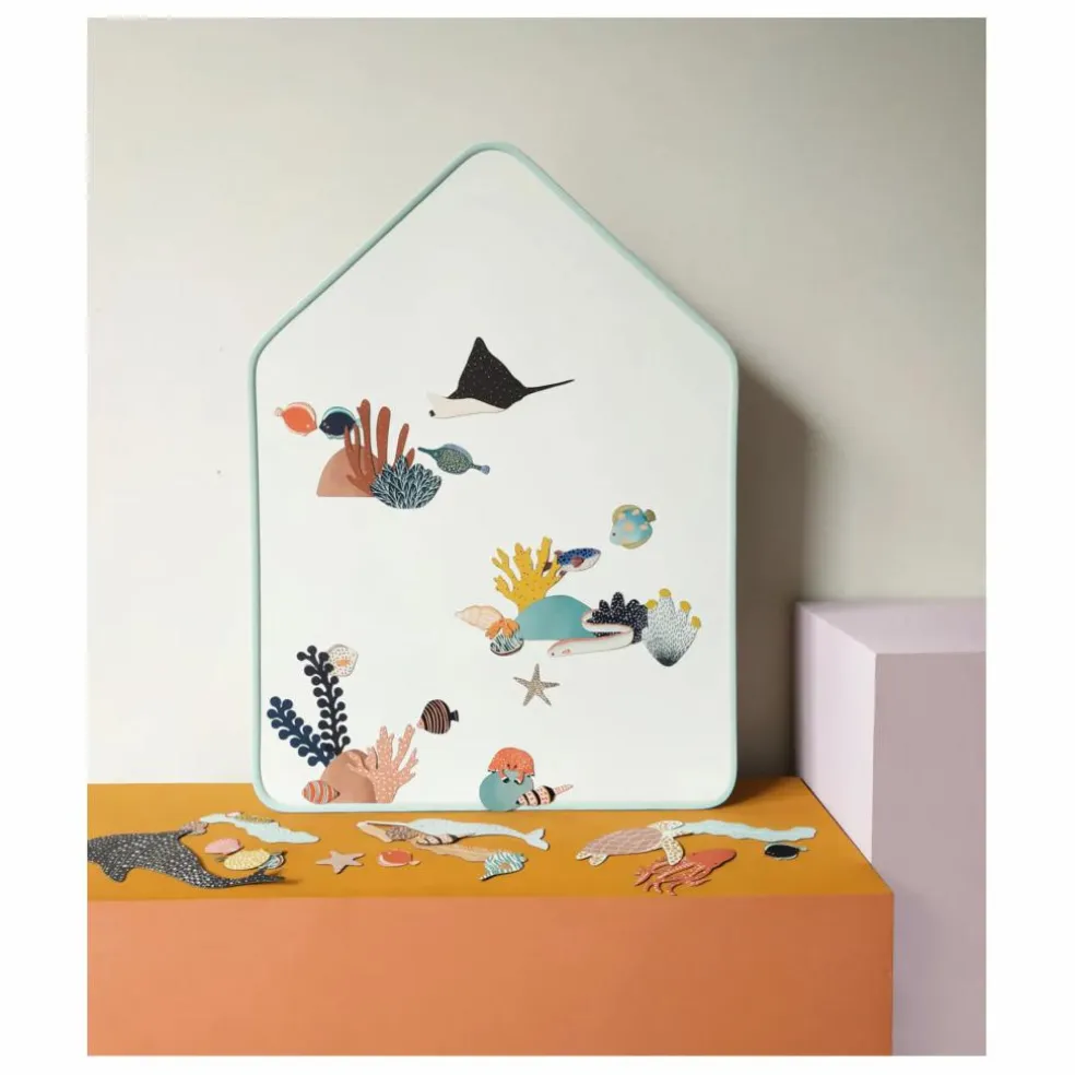 Tableau Ardoise Magnétique Little Cabane | Bleu gris