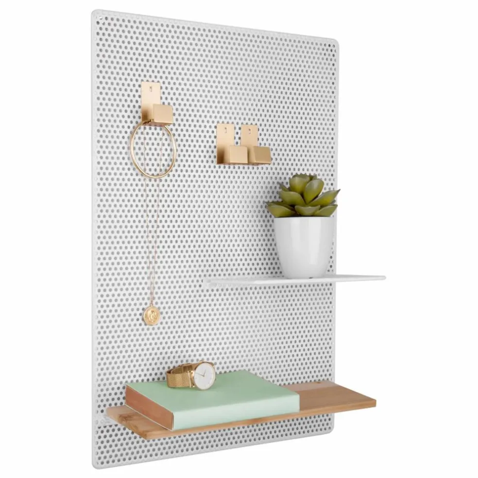 Tableau mémo en métal perforé | Blanc