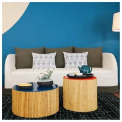 Tables basses Riviera - Set de 2 | Bleu Sarah
