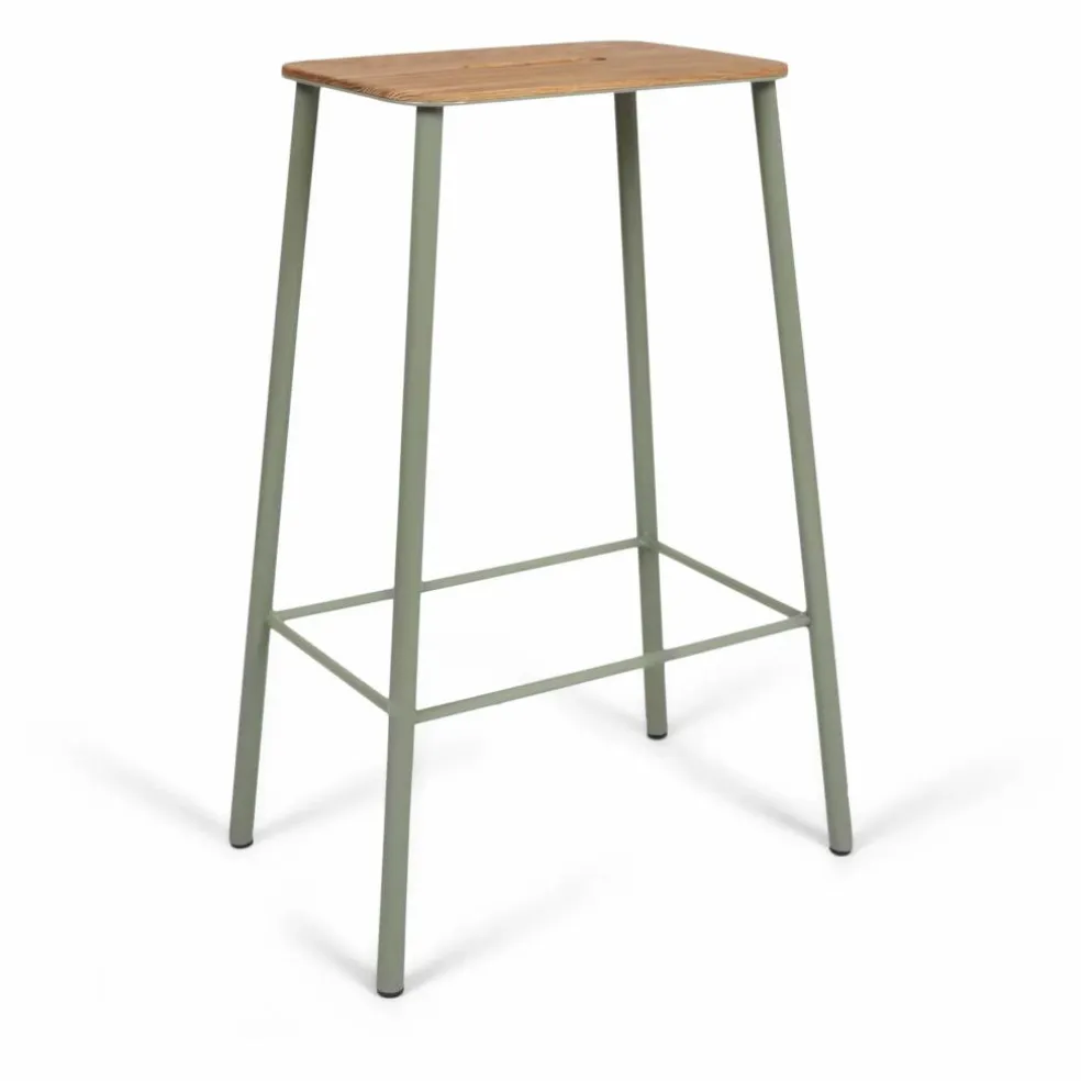 Tabouret Adam Nyboder, assise en bois | Vert