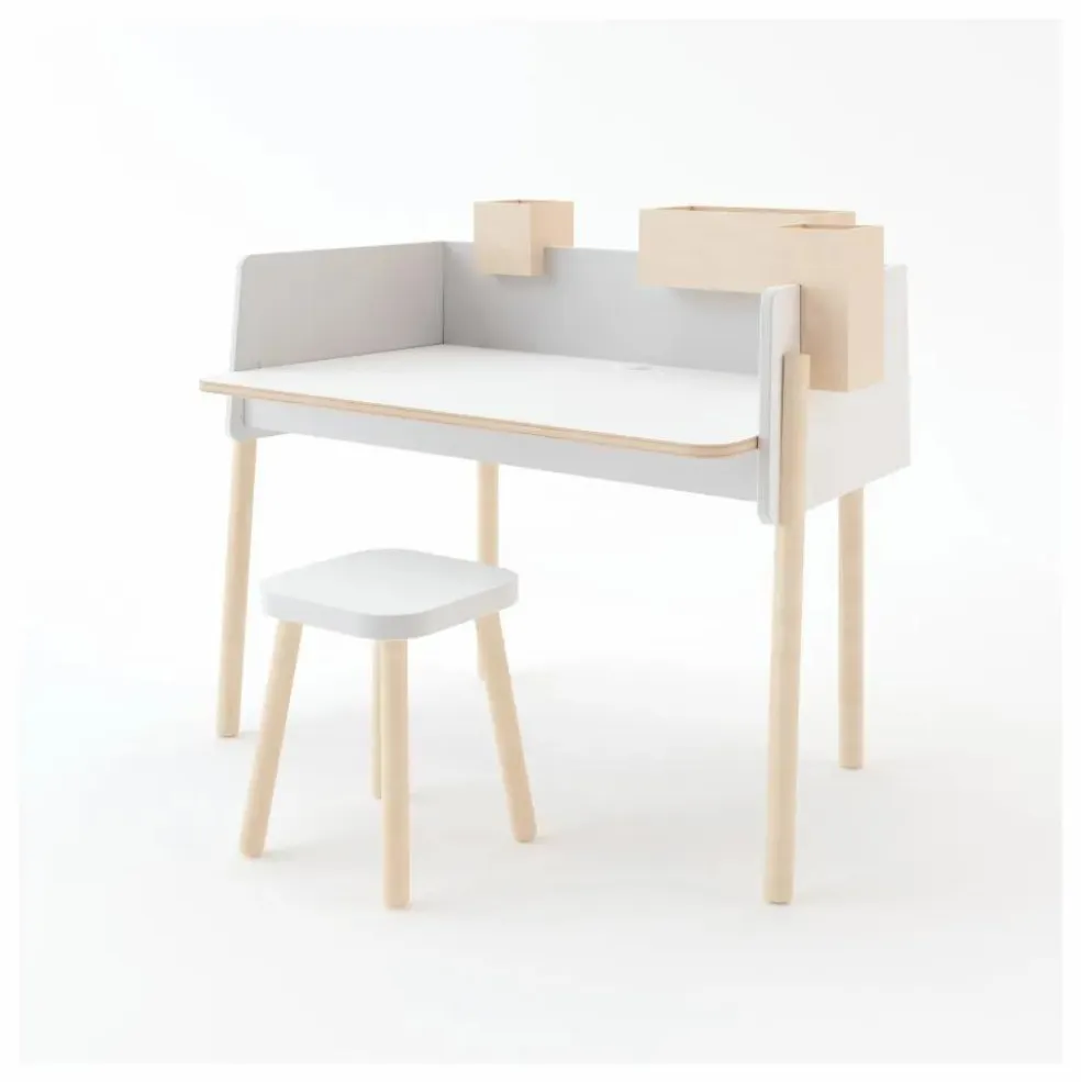 Tabouret carré hauteur réglable | Blanc