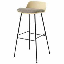 Tabouret de bar Rely AW87 low, Piètement noir | Beige