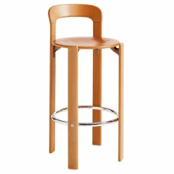 Tabouret de bar Rey en bois laqué - Bruno Rey | Orange