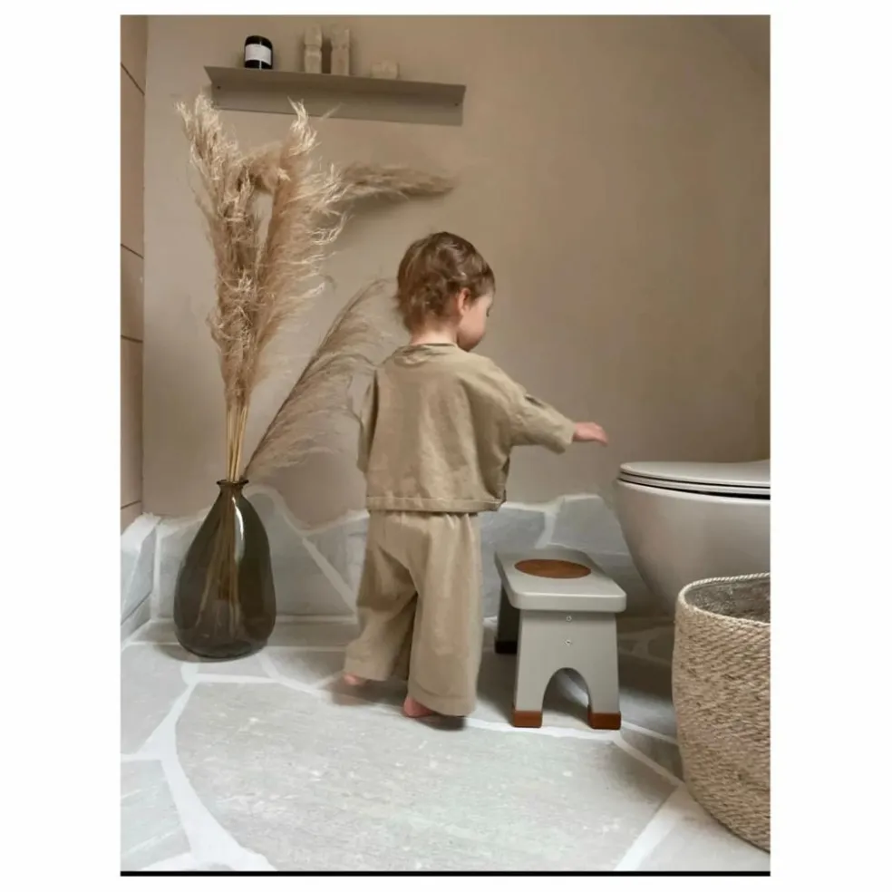 Tabouret en bois d'hévéa | Gris foncé