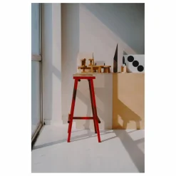 Tabouret Haut 75 cm Taburete 8 | Rouge