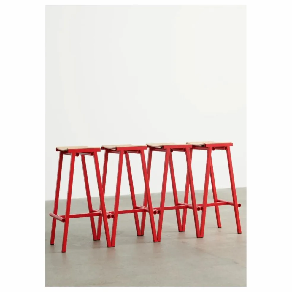 Tabouret Haut 75 cm Taburete 8 | Rouge
