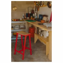 Tabouret Haut 65 cm Taburete 8 | Rouge