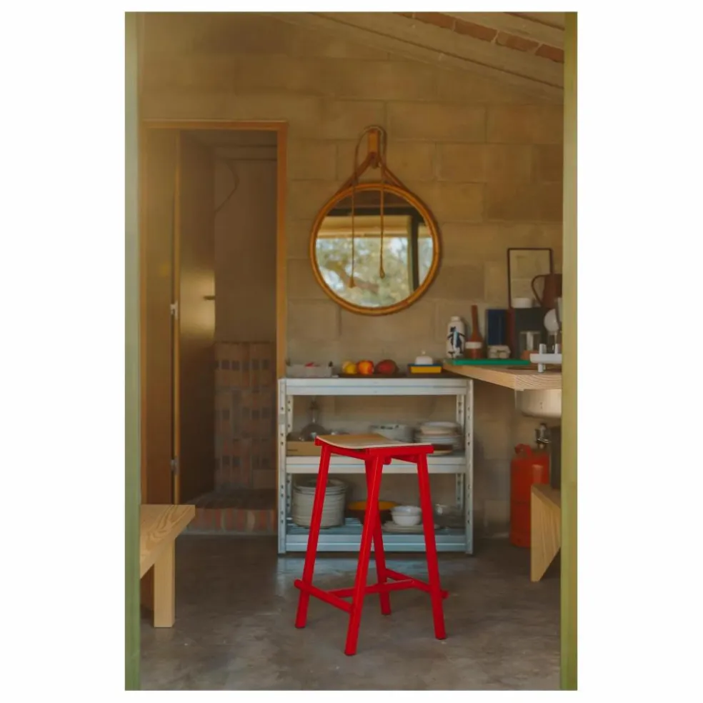 Tabouret Haut 65 cm Taburete 8 | Rouge