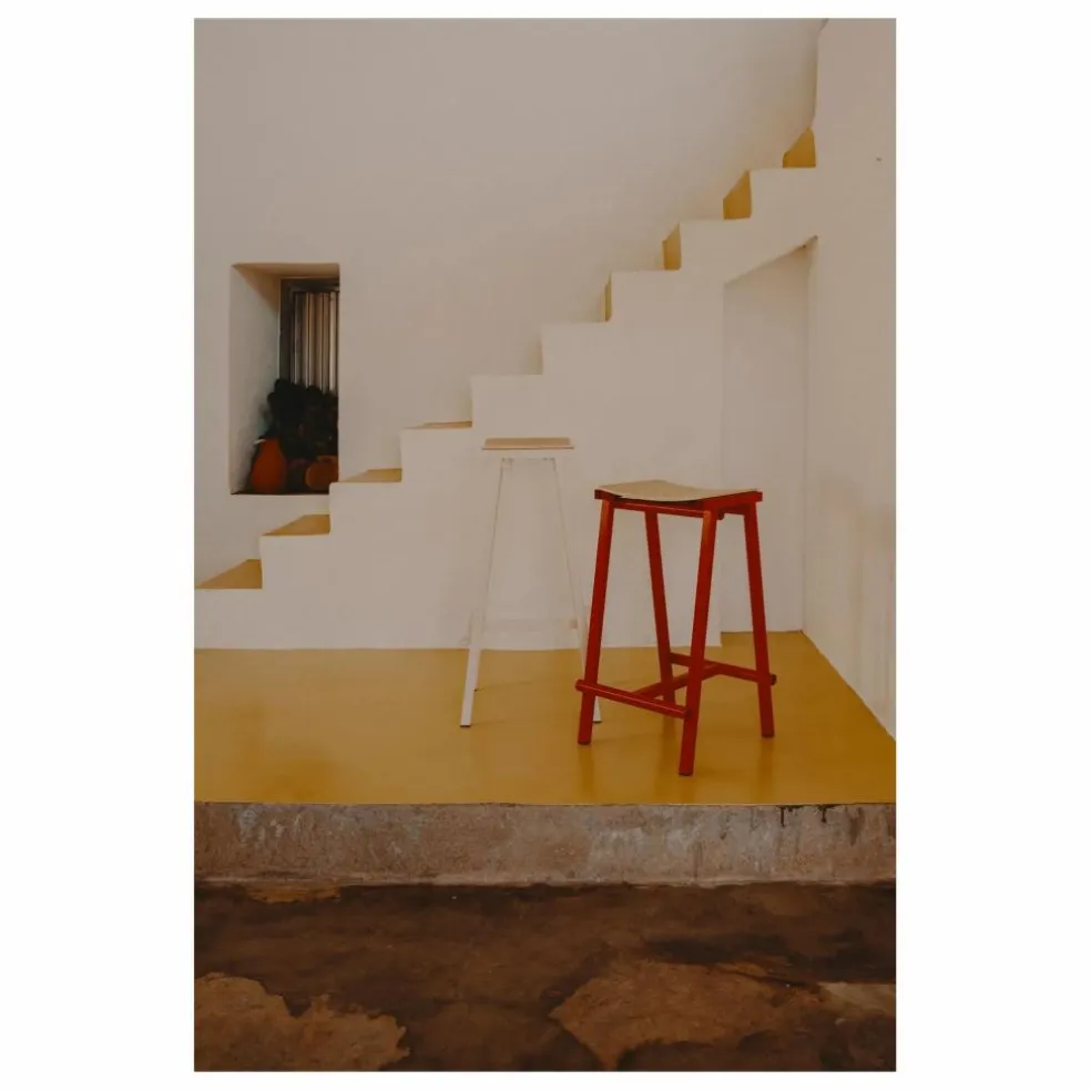 Tabouret Haut 65 cm Taburete 8 | Rouge