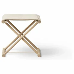 Tabouret junior Camp en chêne et toile