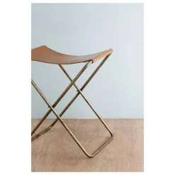 Tabouret pliant en cuir Nola