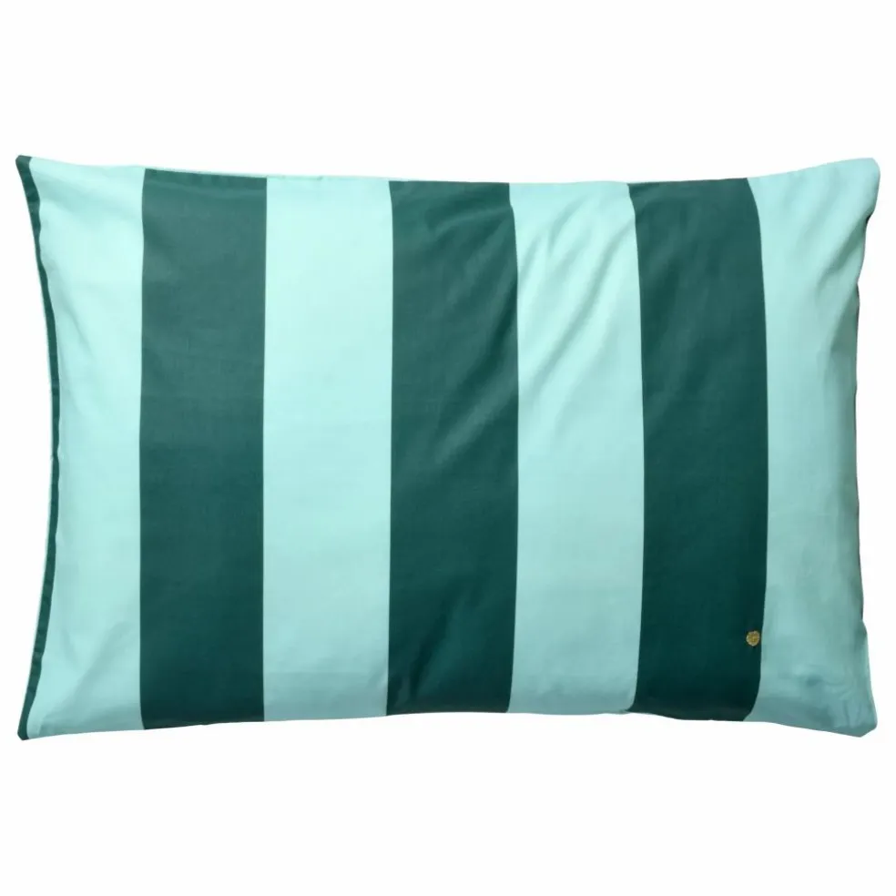Taie d'oreiller à rayures Malo | Bleu turquoise