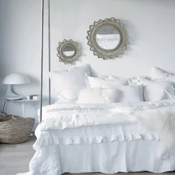 Taie d'oreiller Boho en Lin Lavé | Blanc