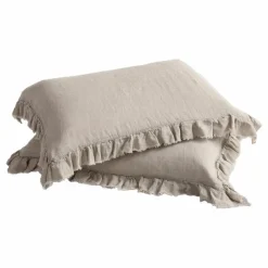 Taie d'oreiller Boho en Lin Lavé | Naturel