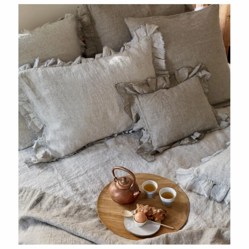 Taie d'oreiller Boho en Lin Lavé shaker | Nuage
