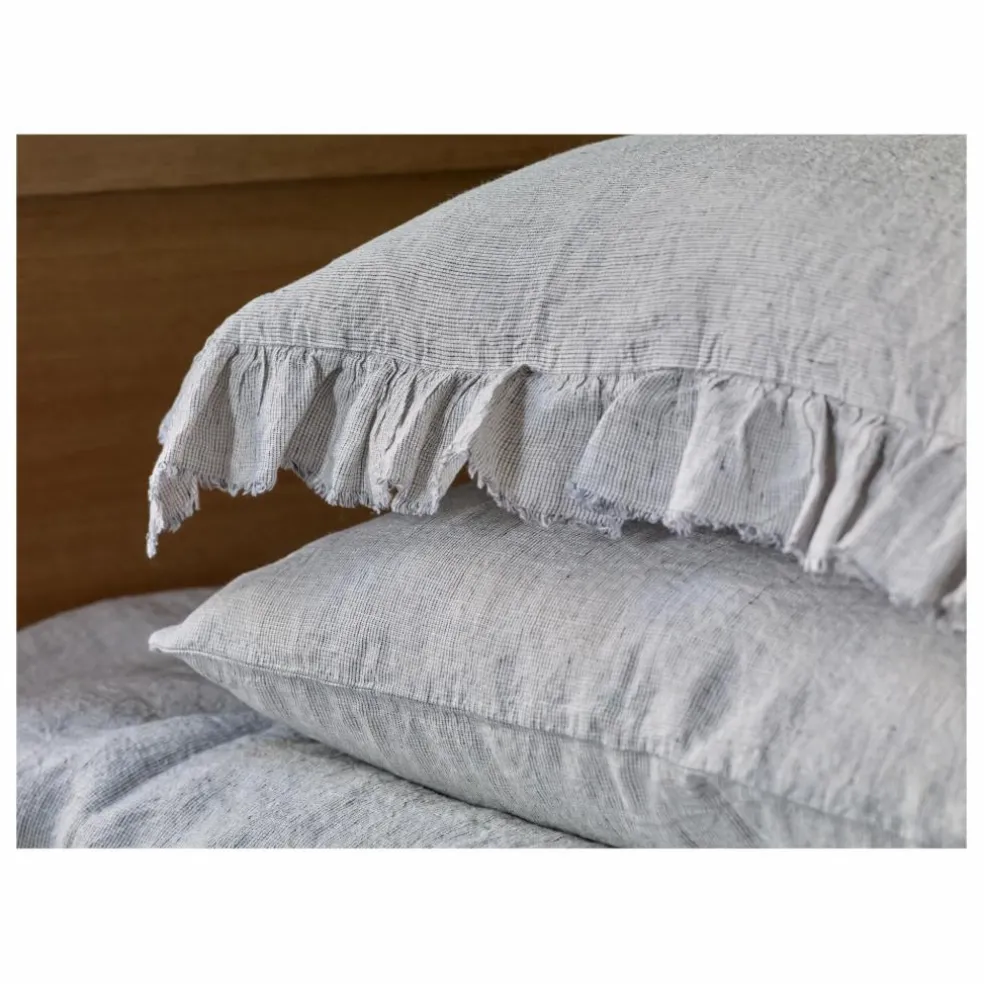 Taie d'oreiller Boho en Lin Lavé shaker | Nuage