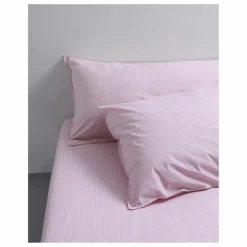 Taie d'oreiller en coton Striped | Rose