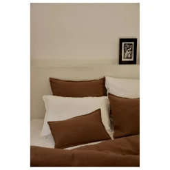 Taie d'oreiller en lin lavé vichy | Vieux Rose