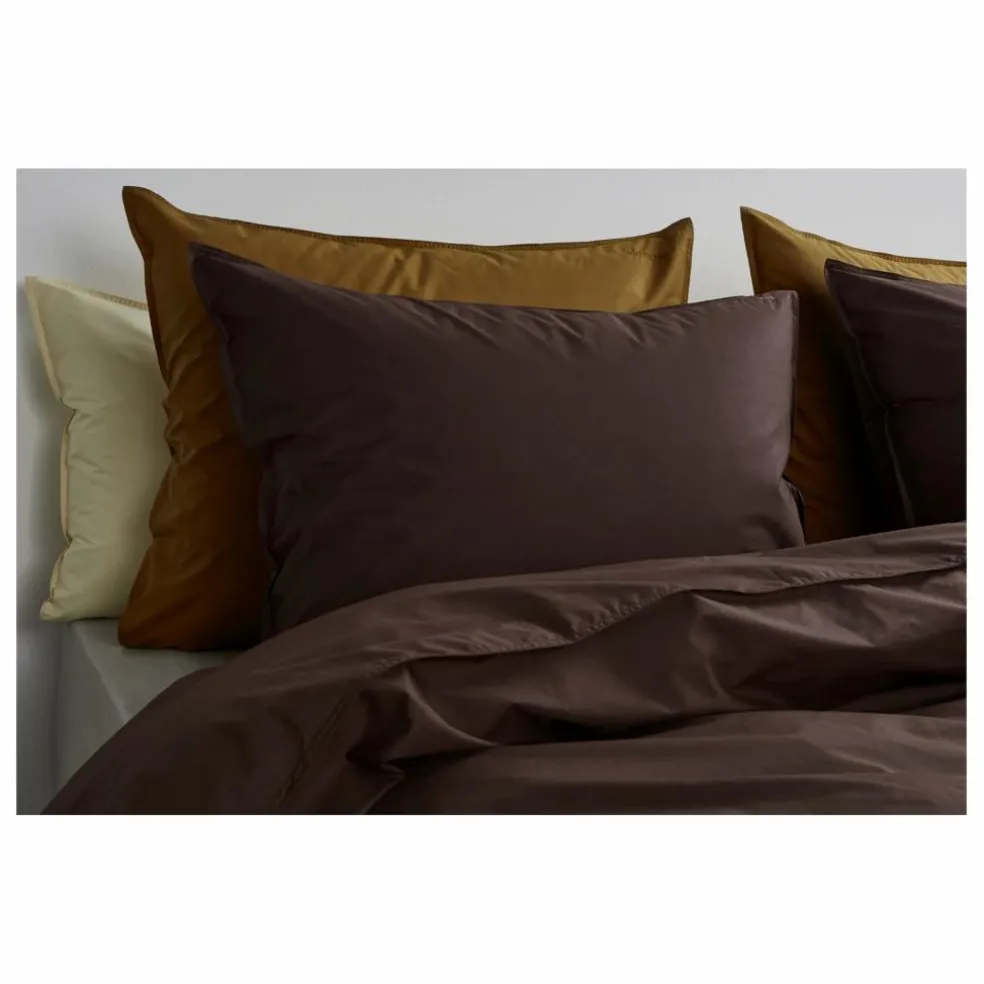 Taie d'oreiller en percale organique - Coffee Brown | Café