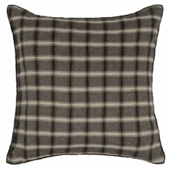 Taie d'oreiller Highlands en lin lavé | Gris foncé