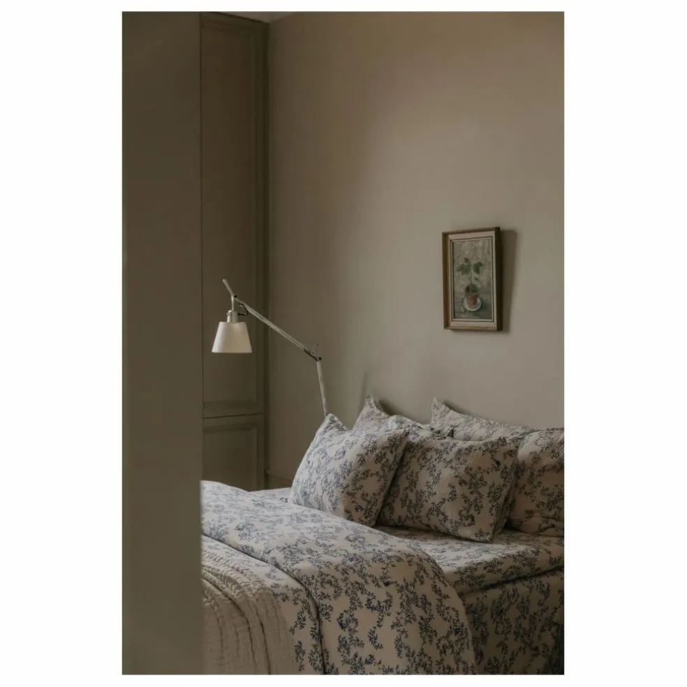 Taie d'oreiller Jardim en mousseline de coton | Cobalt