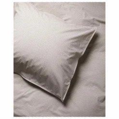 Taie d'oreiller Striped en percale organique - Brown-Ecru | Marron