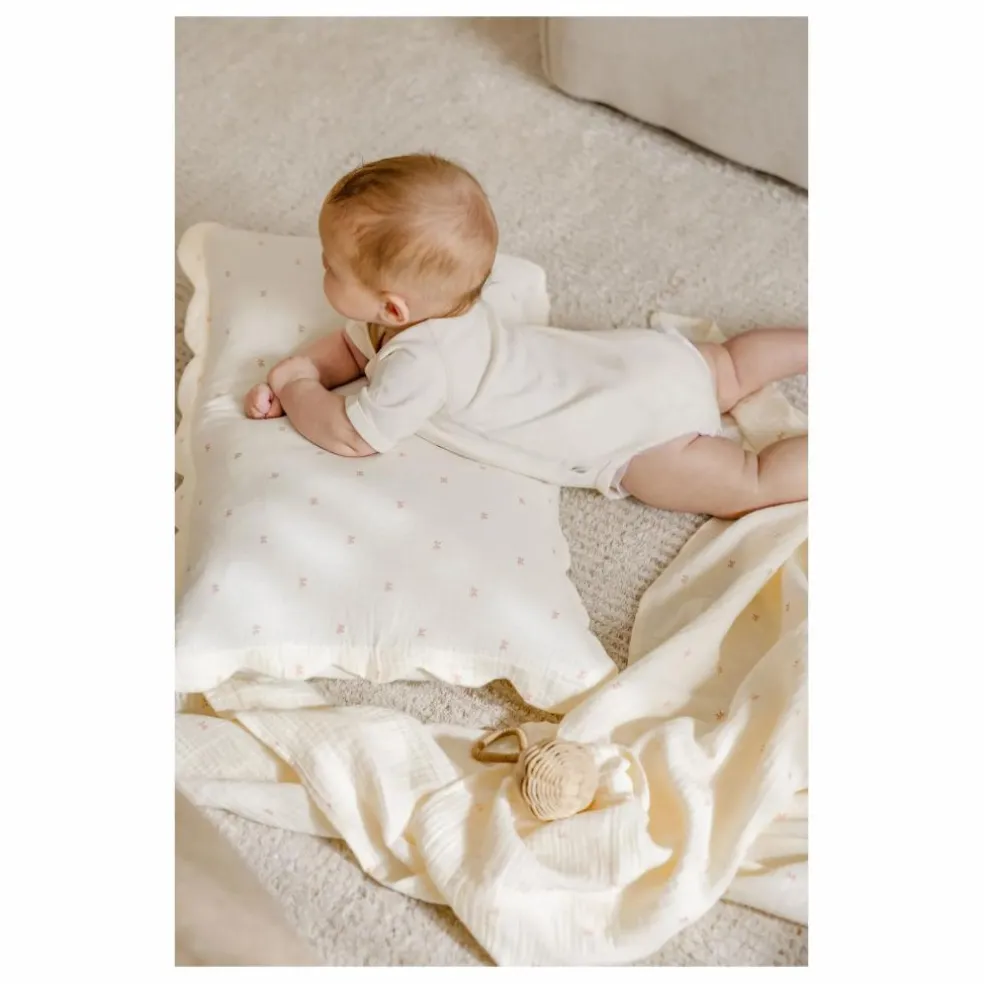Taies d'oreiller Ribbon en coton bio - Set de 2 | Ecru